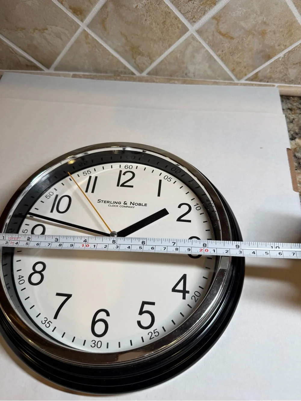 Sterling & Noble Clock company Wall Clock 9.5in Black Plastic Quartz Analog EUC